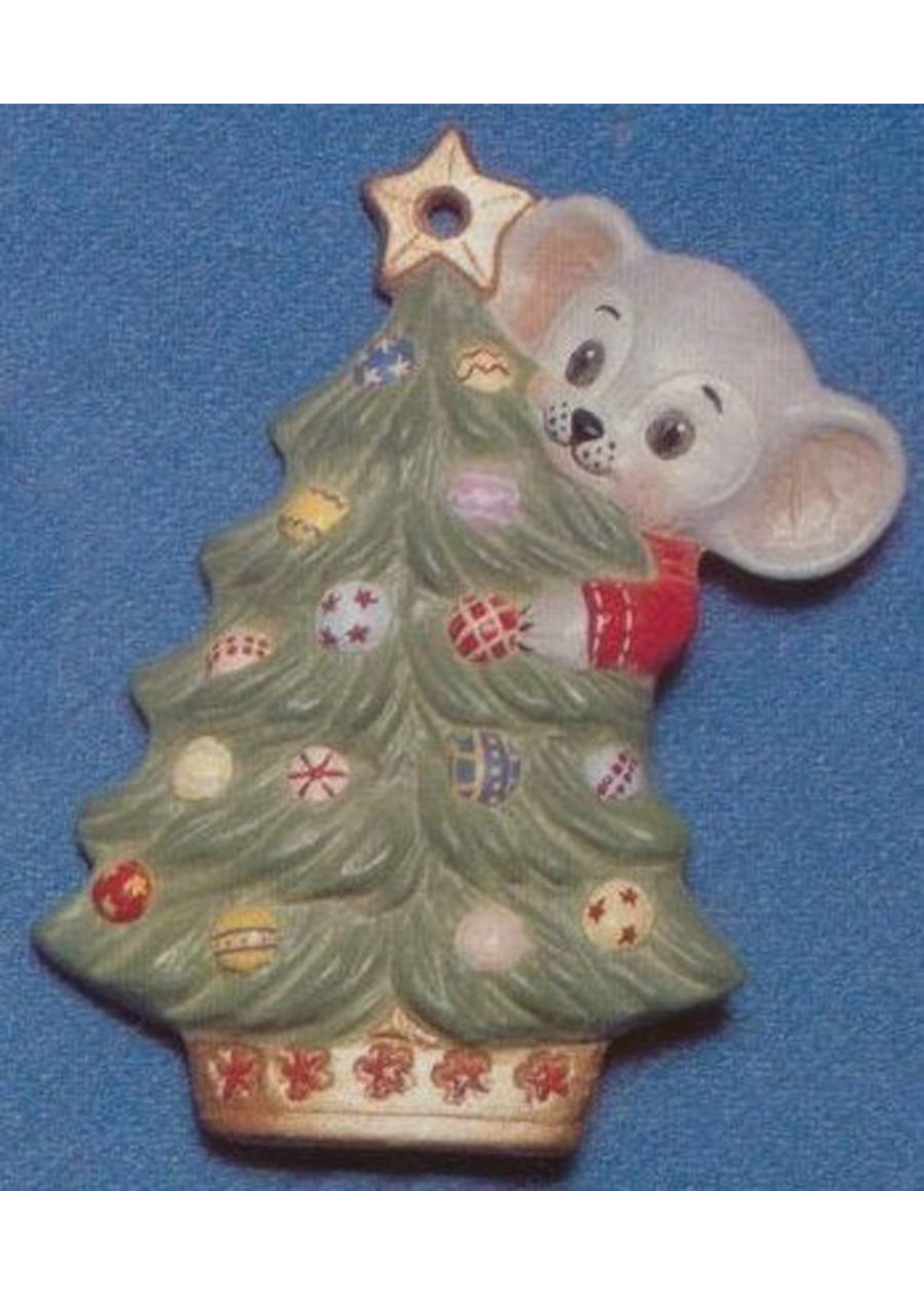  Holiday Mice Ceramic Bisque Christmas Tree Ornaments 5