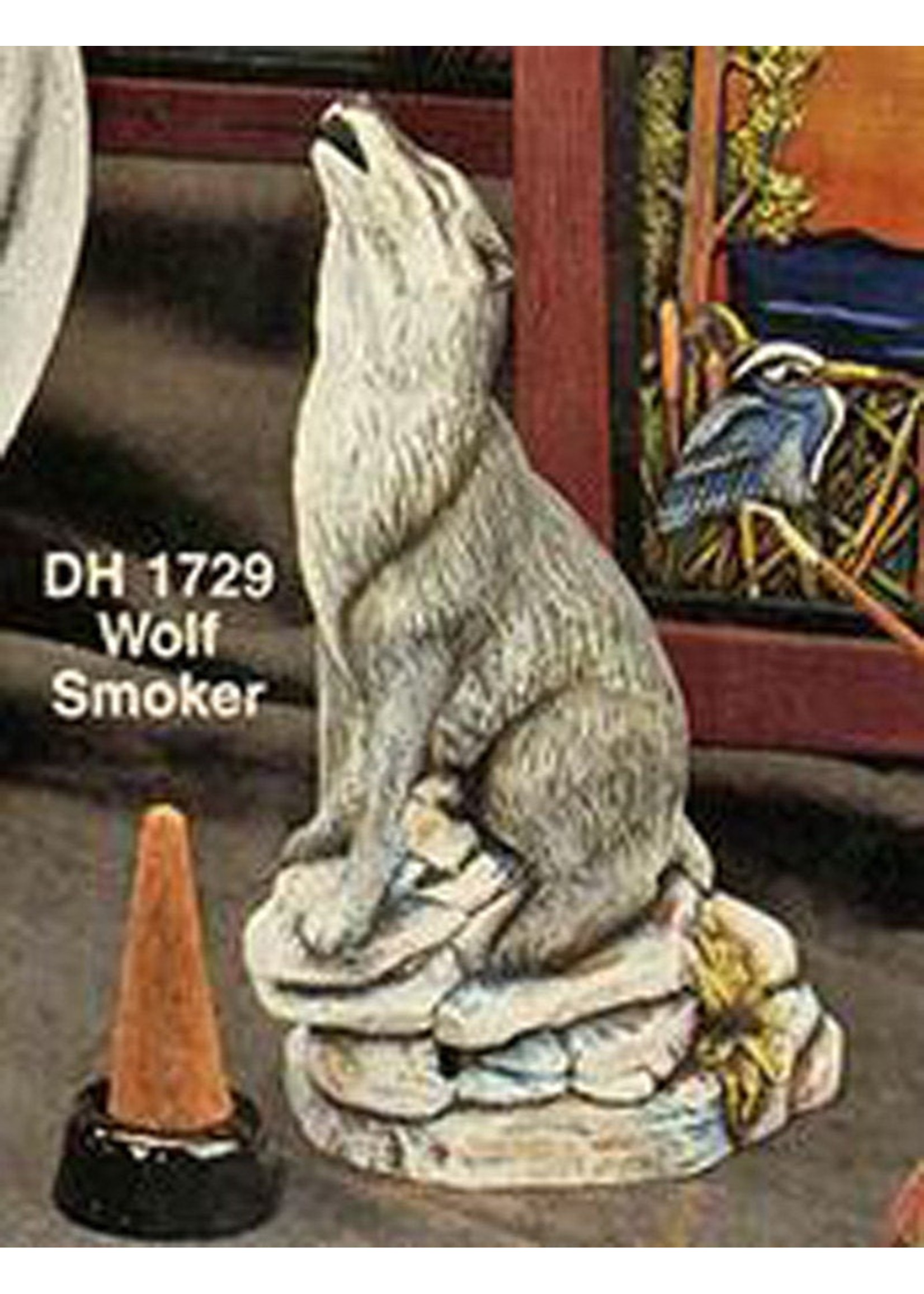 Creative Kreations Ceramics and Gifts Wolf Incense smoker ready to paint 8" ceramic bisque