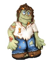 Creative Kreations Ceramics and Gifts Zombie 13.5" Ceramic Bisque, Ready To Paint with cut outs and clip light