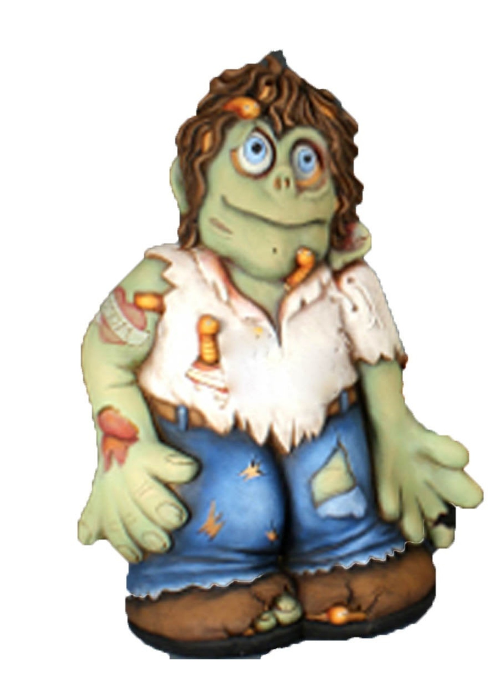 Creative Kreations Ceramics and Gifts Zombie 13.5" Ceramic Bisque, Ready To Paint with cut outs and clip light