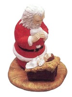 Creative Kreations Ceramics and Gifts Kneeling Adoring Santa w Baby  8 3/4" ready to paint ceramic bisque