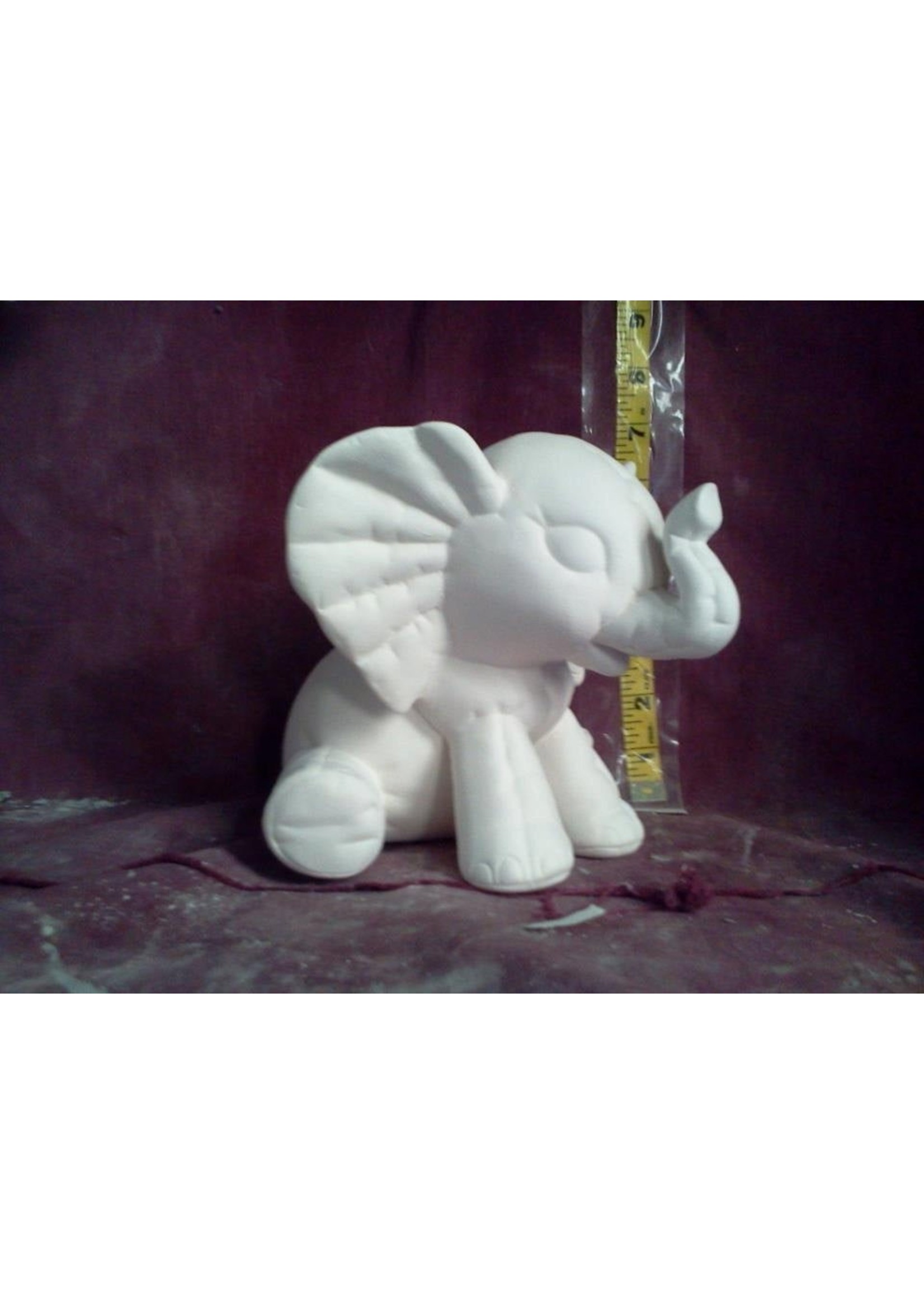 Creative Kreations Ceramics and Gifts Softy Elephant 8" ready to paint ceramic bisque