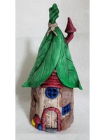 Creative Kreations Ceramics and Gifts Fairy House 10" Hand Painted with LED Tealight