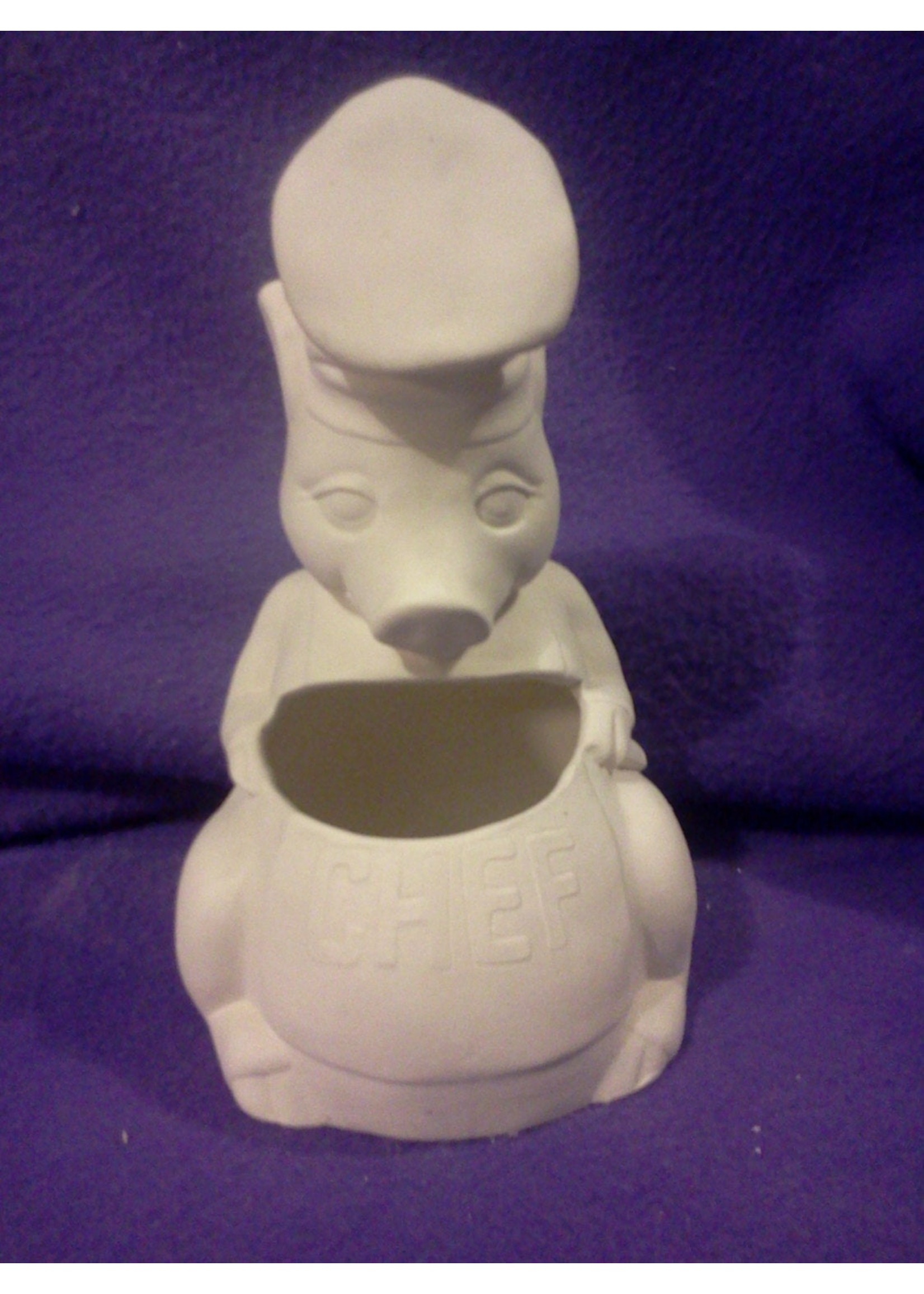 Creative Kreations Ceramics and Gifts Pig Chef Kitchen Utensil holder ready to paint 9" ceramic bisque