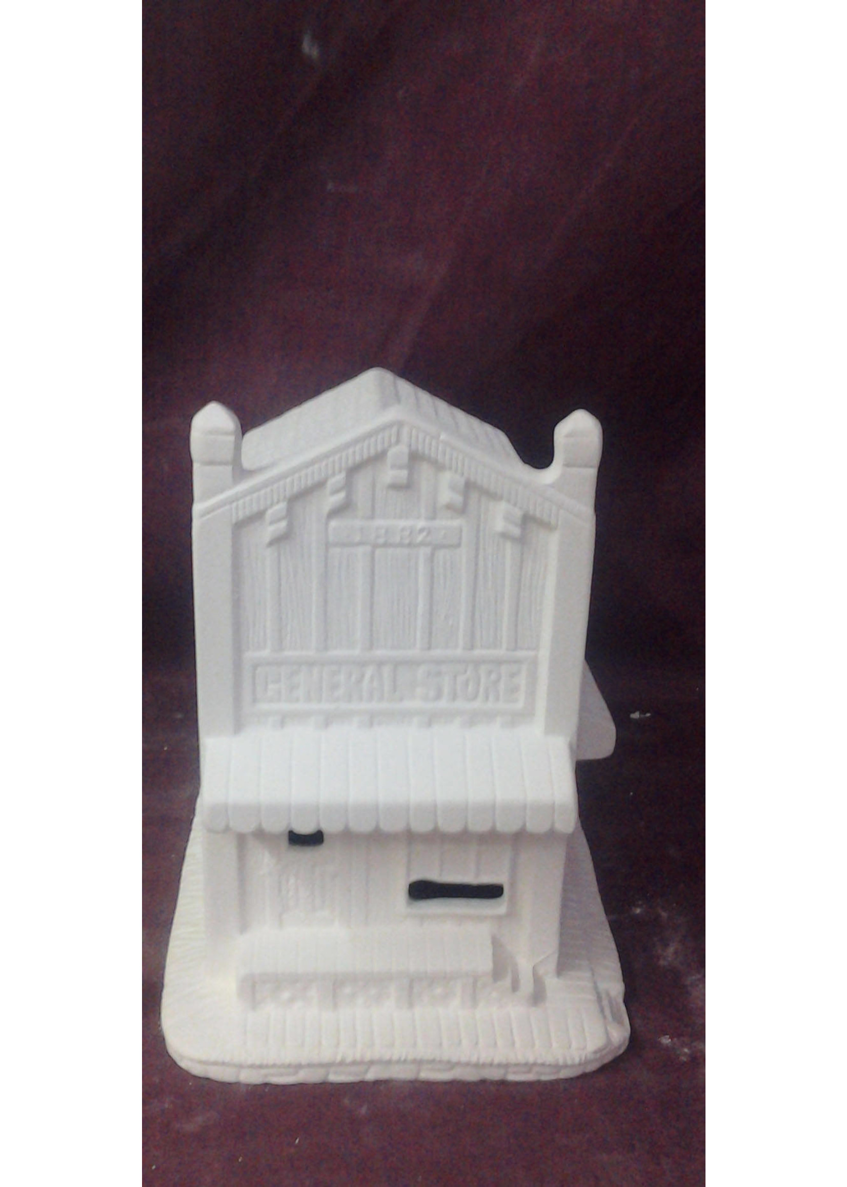 Creative Kreations Ceramics and Gifts Crystal Creek General Store 7" ready to paint ceramic bisque w cut outs