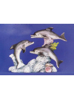 Creative Kreations Ceramics and Gifts Dolphin Trio Ring  8" Ceramic Bisque, Ready to Paint