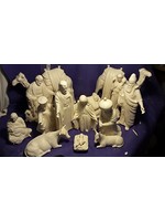 Creative Kreations Ceramics and Gifts Christmas Nativity 15 pieces finished in a Satin Clear Glaze 7" to 9"