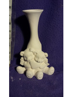 Creative Kreations Ceramics and Gifts Cuddlebear Valentine heart vase 7" Ceramic Bisque, Ready to Paint, Glazed Inside