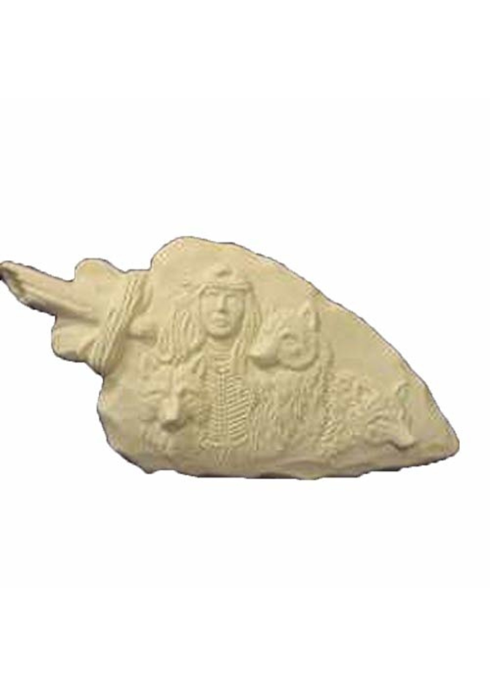 Creative Kreations Ceramics and Gifts Native with Wolf Arrowhead 5" x 11" Ceramic Bisque, Ready to Paint