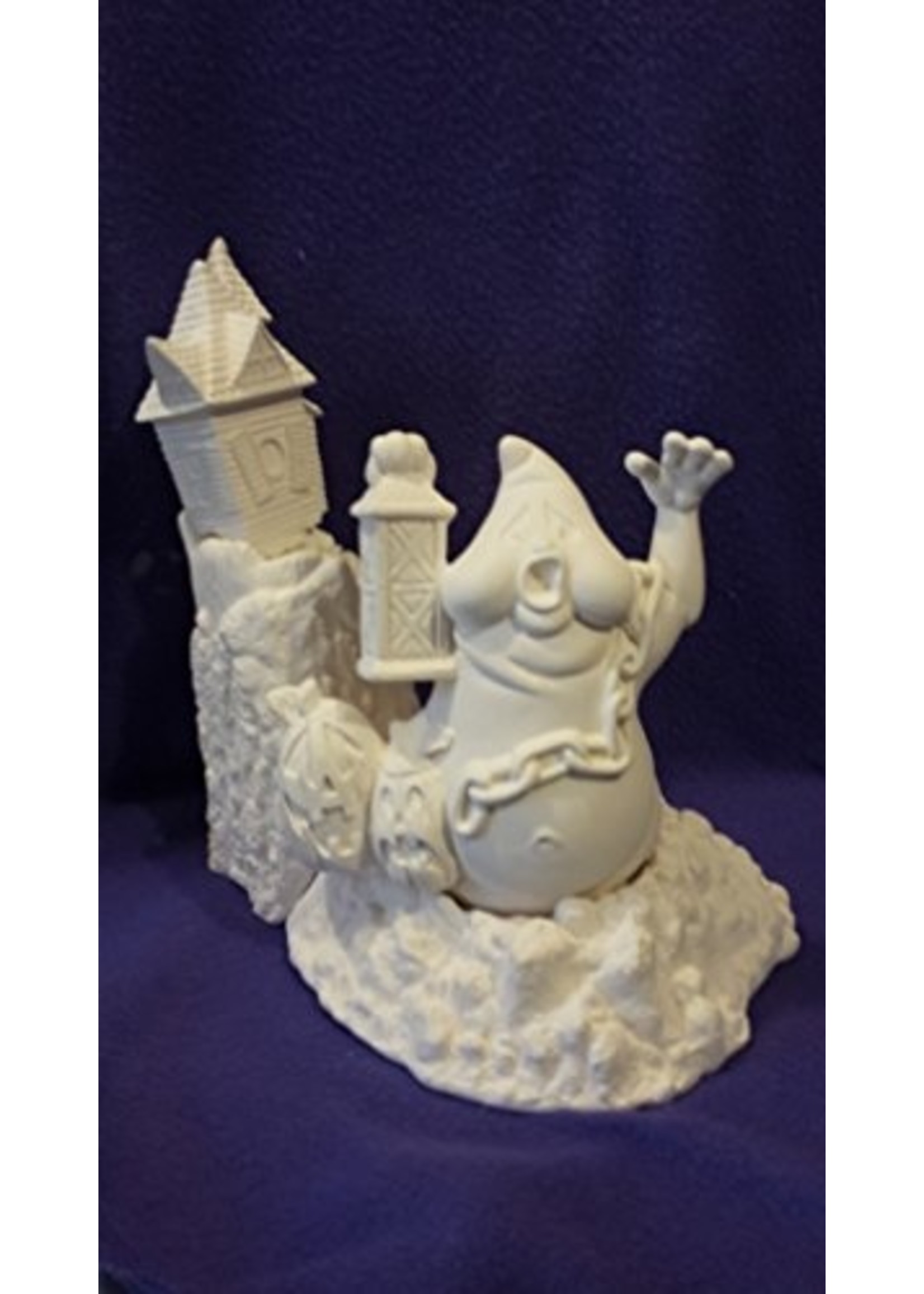 Creative Kreations Ceramics and Gifts Ghost in A Dirt Hole 10" x 10" Ceramic Bisque, Ready to Paint
