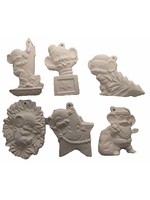 Creative Kreations Ceramics and Gifts Mouse Ornaments Asst #4 Set of 6 Ceramic Bisque, Ready to Paint