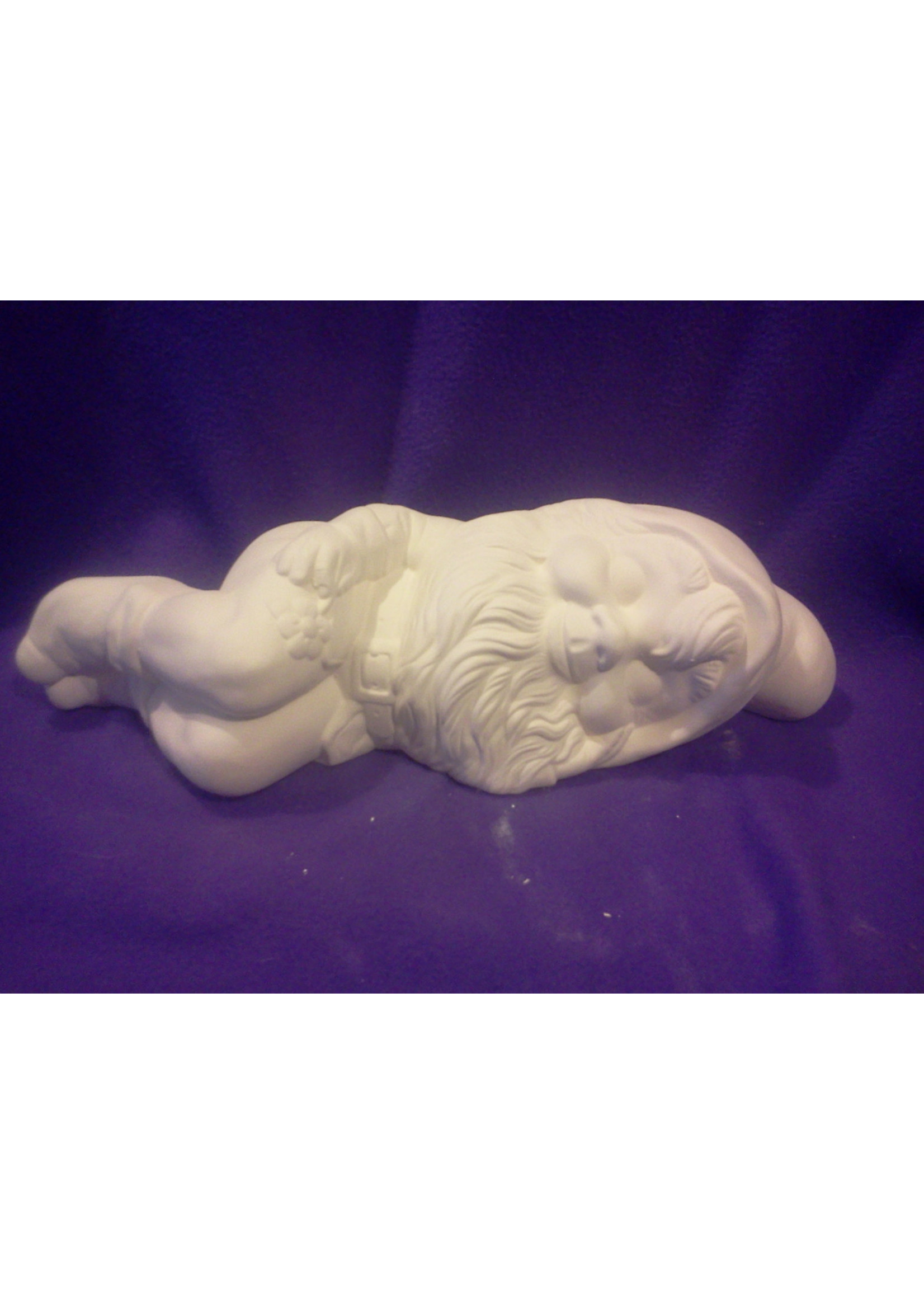 Creative Kreations Ceramics and Gifts Sleeping Yard  Gnome 15" Ceramic Bisque, Ready to Paint