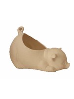 Creative Kreations Ceramics and Gifts Pig Scrubby Pot 8" L x 4" H x 4" w Ceramic Bisque, Ready to Paint