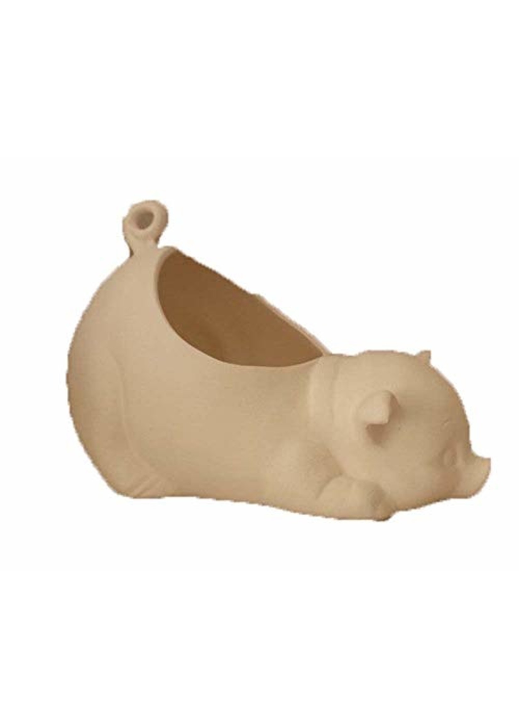 Creative Kreations Ceramics and Gifts Pig Scrubby Pot 8" L x 4" H x 4" w Ceramic Bisque, Ready to Paint