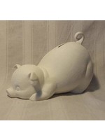 Creative Kreations Ceramics and Gifts Piggy Bank 5 1/2" H x 8 1/2" L Ceramic Bisque, Ready to Paint