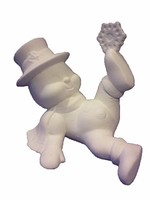 Creative Kreations Ceramics and Gifts Snowman with Snowflake on Foot 7" Ceramic Bisque, Ready to Paint