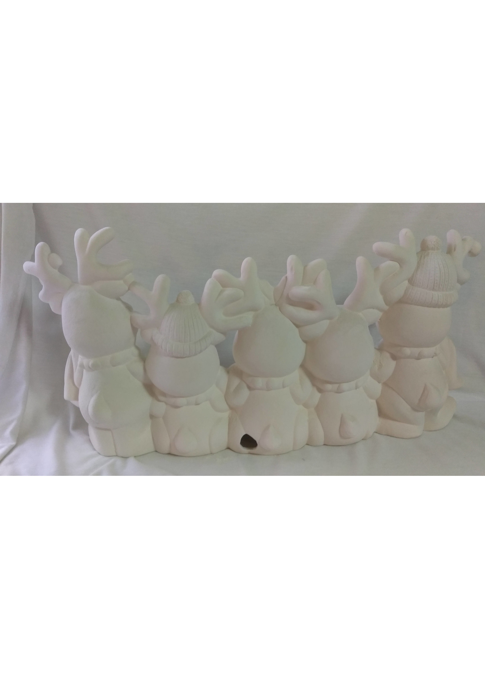 Creative Kreations Ceramics and Gifts Jingle Bells Reindeer 18" L Ceramic Bisque, Ready to Paint w/ Cut out and Clip Light