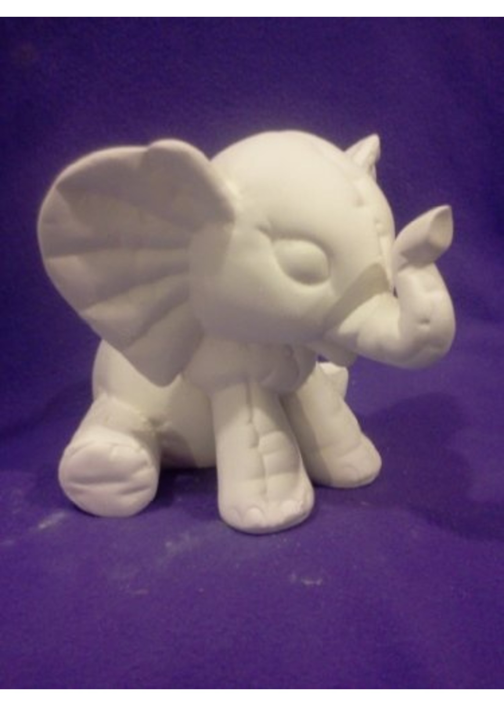 Creative Kreations Ceramics and Gifts Soft Sculpture Elephant 8" Ceramic Bisque, Ready to Paint