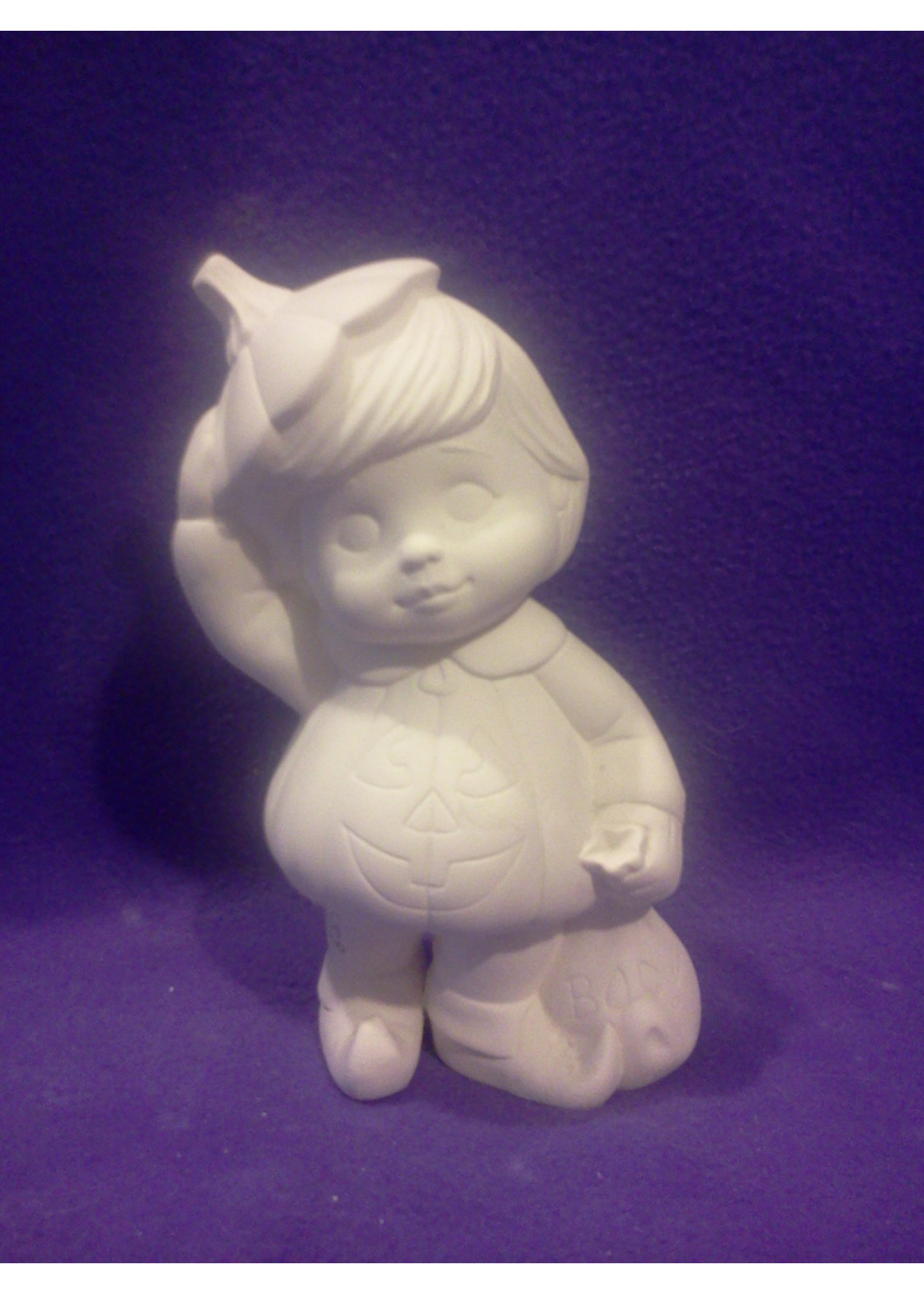 Creative Kreations Ceramics and Gifts Pumpkin Sweet Tot Boy 7" Ceramic Bisque, Ready to Paint