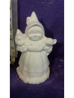 Creative Kreations Ceramics and Gifts Mama Gnome Holding Girl and Mouse 5" Ceramic Bisque, Ready to Paint