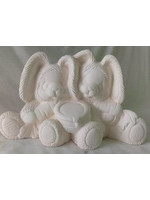 Creative Kreations Ceramics and Gifts Easter Cuddle Bunny Bears 9" x 7" Ceramic Bisque, Ready to Paint