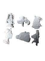 Creative Kreations Ceramics and Gifts Mouse Ornaments Asst #3 set of 6 Ceramic Bisque, Ready to Paint