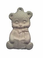 Creative Kreations Ceramics and Gifts Teddy Bear Reading a Book Ornament 3" Ceramic Bisque, Ready To Paint