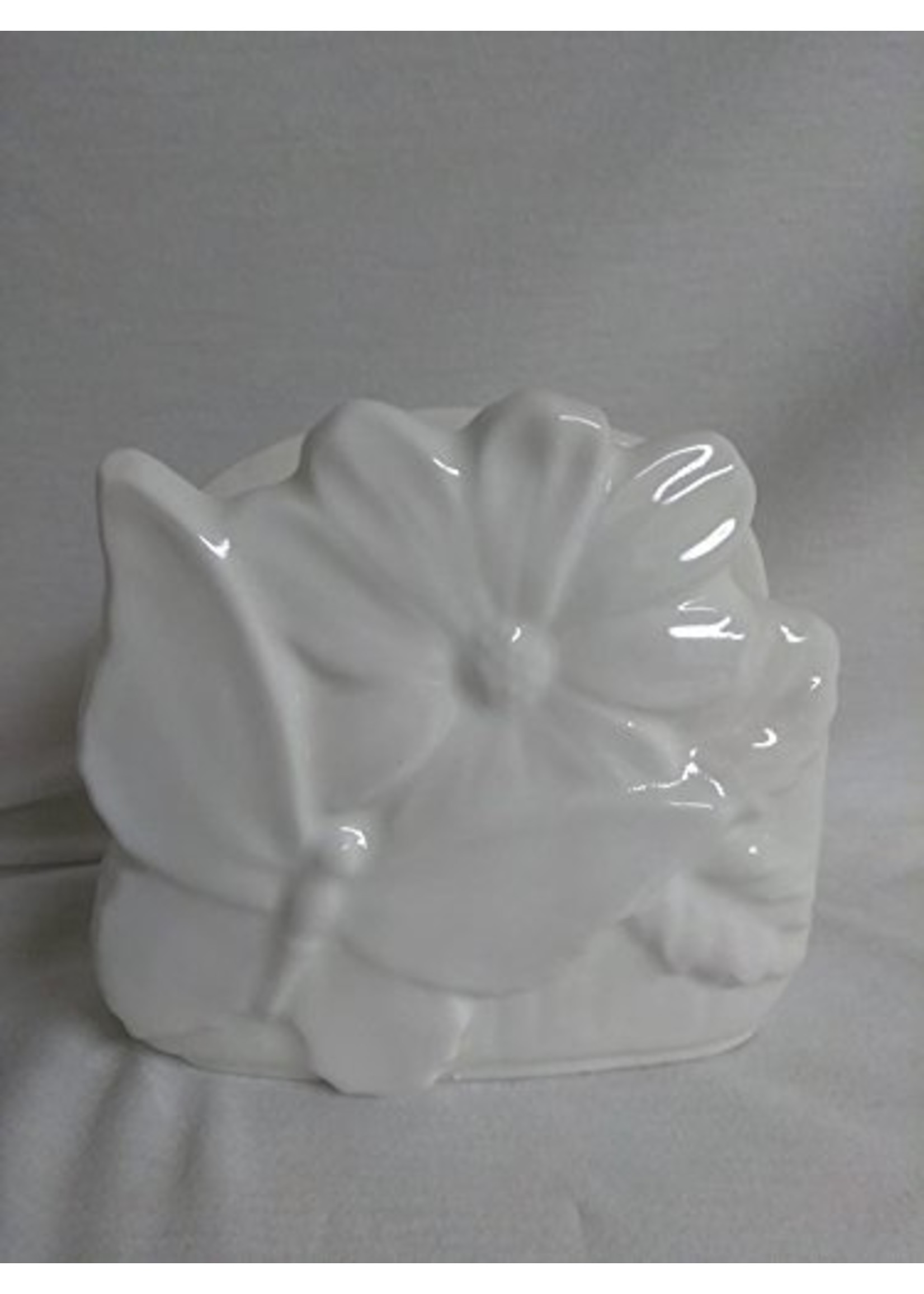 Creative Kreations Ceramics and Gifts Butterfly and Daisy Napkin Holder 5" x 4 1/2" x 2" Glaze Finish