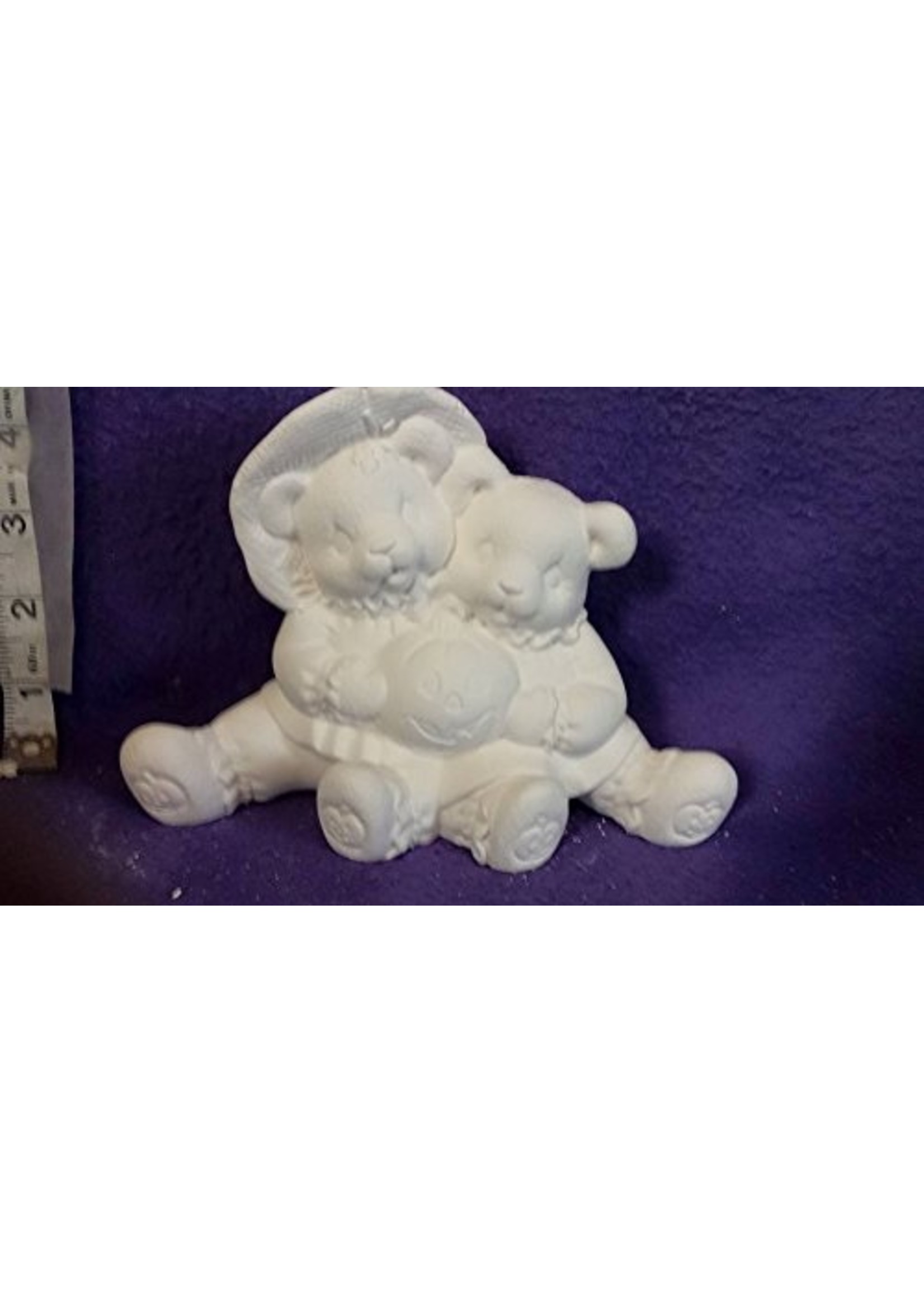 Creative Kreations Ceramics and Gifts Scarecrow Cuddle Bears 7" x 5" Ceramic Bisque, Ready to Paint