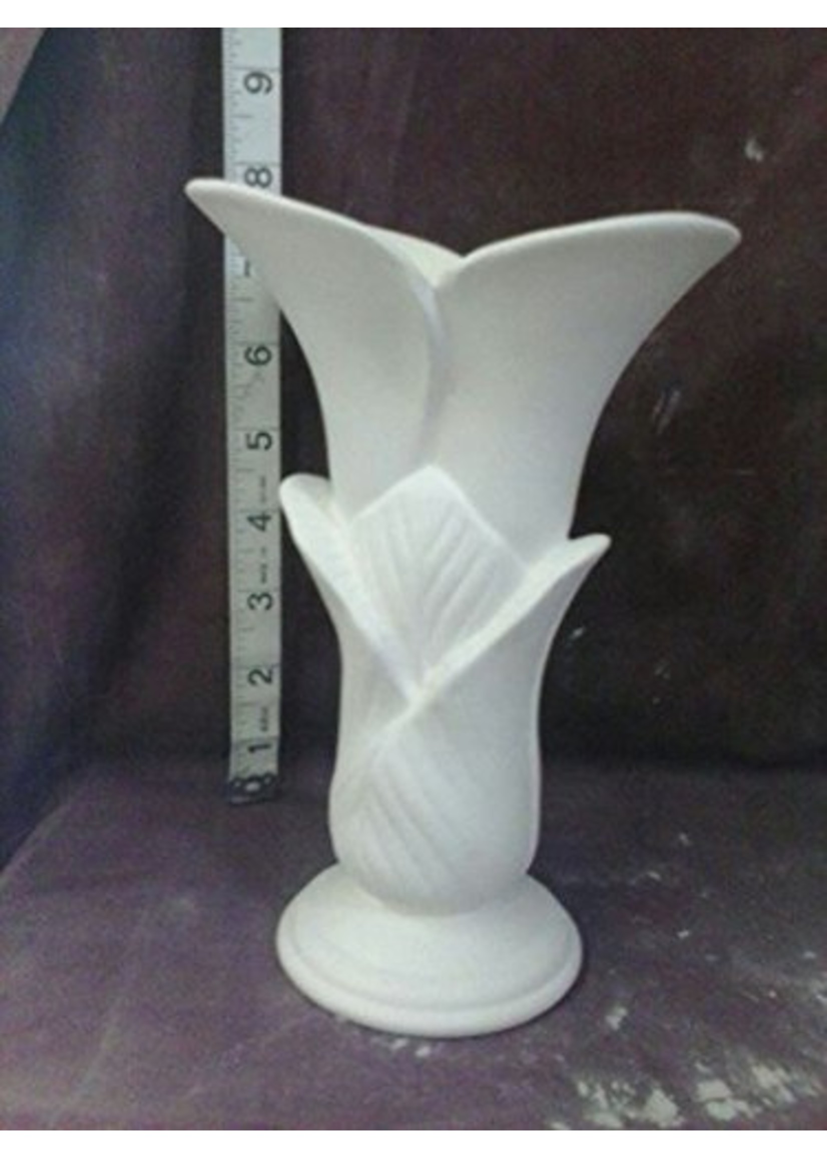 Creative Kreations Ceramics and Gifts Lily Vase 8" Ceramic Bisque, Ready to Paint, Glazed Inside