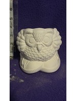 Creative Kreations Ceramics and Gifts Owl Planter Pot 4" Ceramic Bisque, Ready to Paint