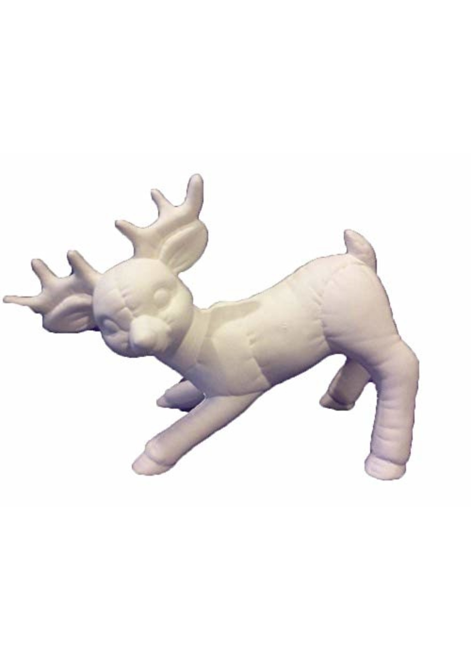Creative Kreations Ceramics and Gifts Leaning Forward Reindeer 8" Ceramic Bisque, Ready to Paint