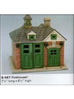 Creative Kreations Ceramics and Gifts Firehouse VIllage Building 6" x 7" Ceramic Bisque, Ready to Paint with Cut Outs