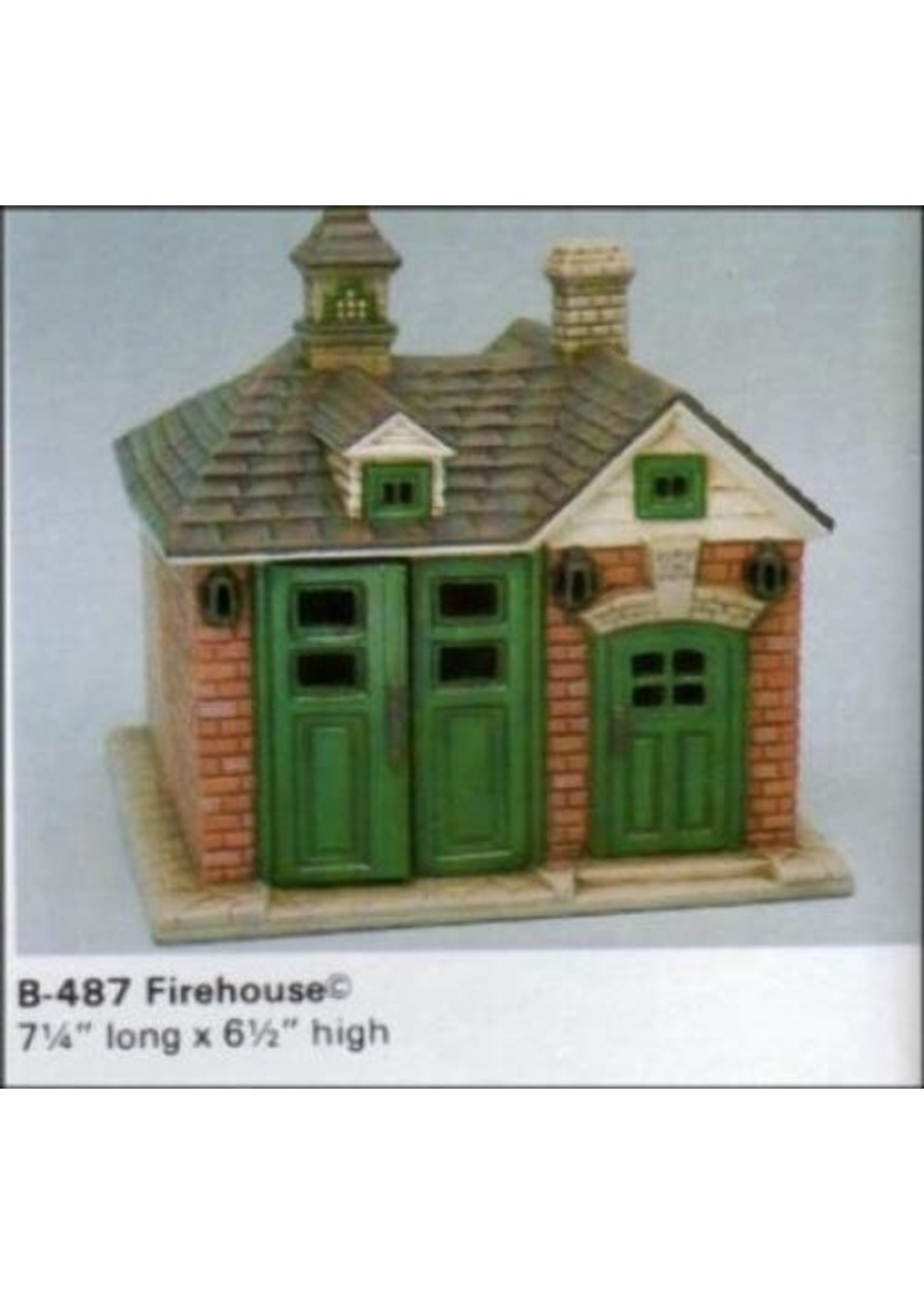 Creative Kreations Ceramics and Gifts Firehouse VIllage Building 6" x 7" Ceramic Bisque, Ready to Paint with Cut Outs