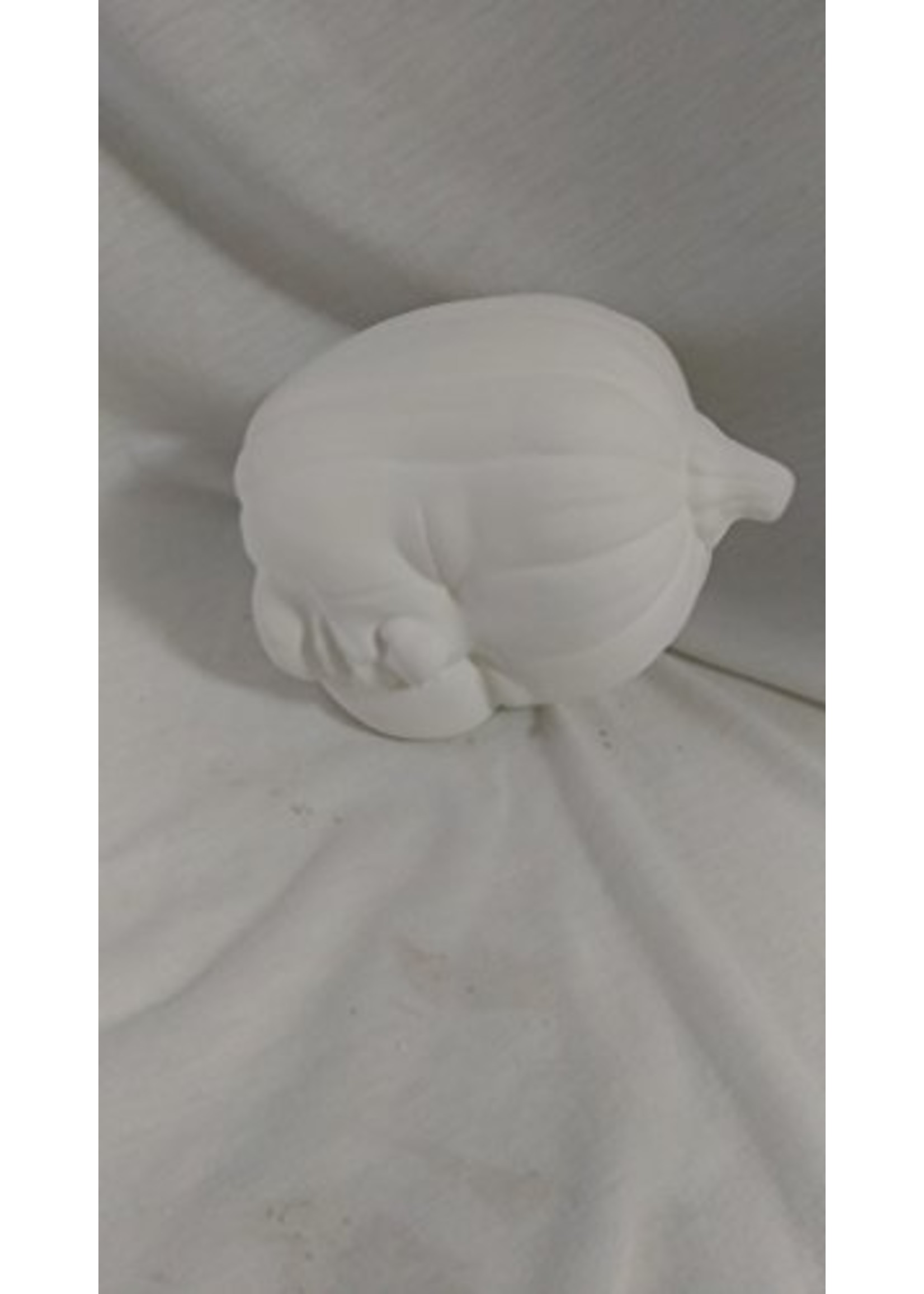 Creative Kreations Ceramics and Gifts Halloween Pumpkin Sleeping 6" Ceramic Bisque, Ready to Paint