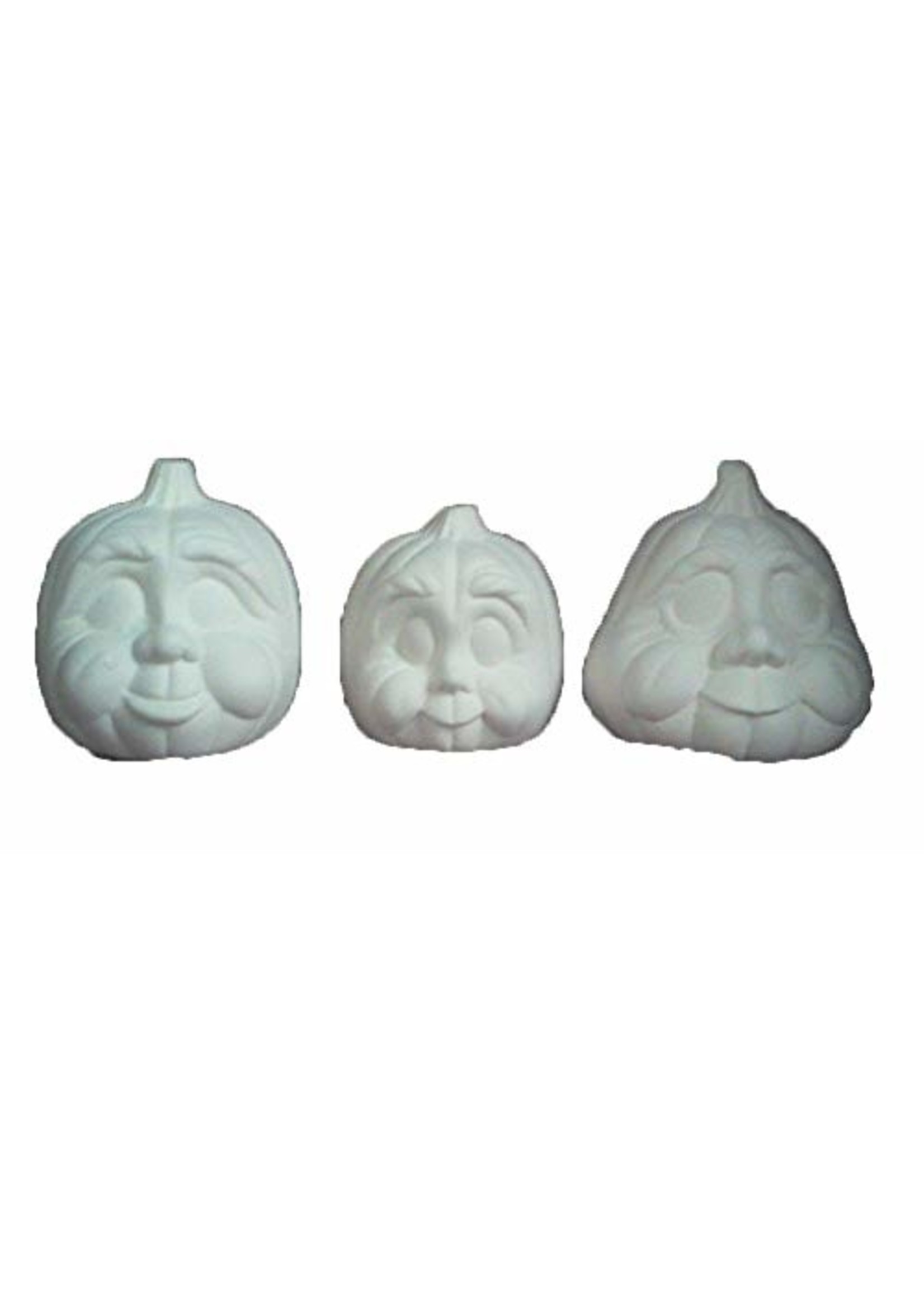 Creative Kreations Ceramics and Gifts Halloween Character Pumpkins set of 3 Ceramic Bisque, Ready to Paint