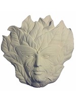 Creative Kreations Ceramics and Gifts Butterfly Leaf Mask Plaque 14" Ceramic Bisque, Ready To Paint