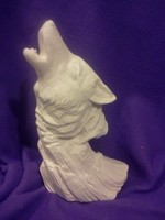 Creative Kreations Ceramics and Gifts Driftwood Wolf Bust 9" Ceramic Bisque, Ready to Paint