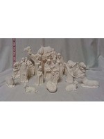 Creative Kreations Ceramics and Gifts RV Nativity 3" to 6" set of 15 pieces  Ceramic Bisque, Ready To Paint