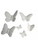 Creative Kreations Ceramics and Gifts Butterfly 2" to 3" Set of 5 Ceramic Bisque, Ready to Paint