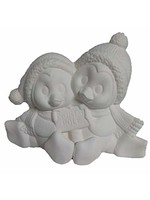 Creative Kreations Ceramics and Gifts Penguin Cuddle Couple 7" x 5" Ceramic Bisque, Ready to Paint