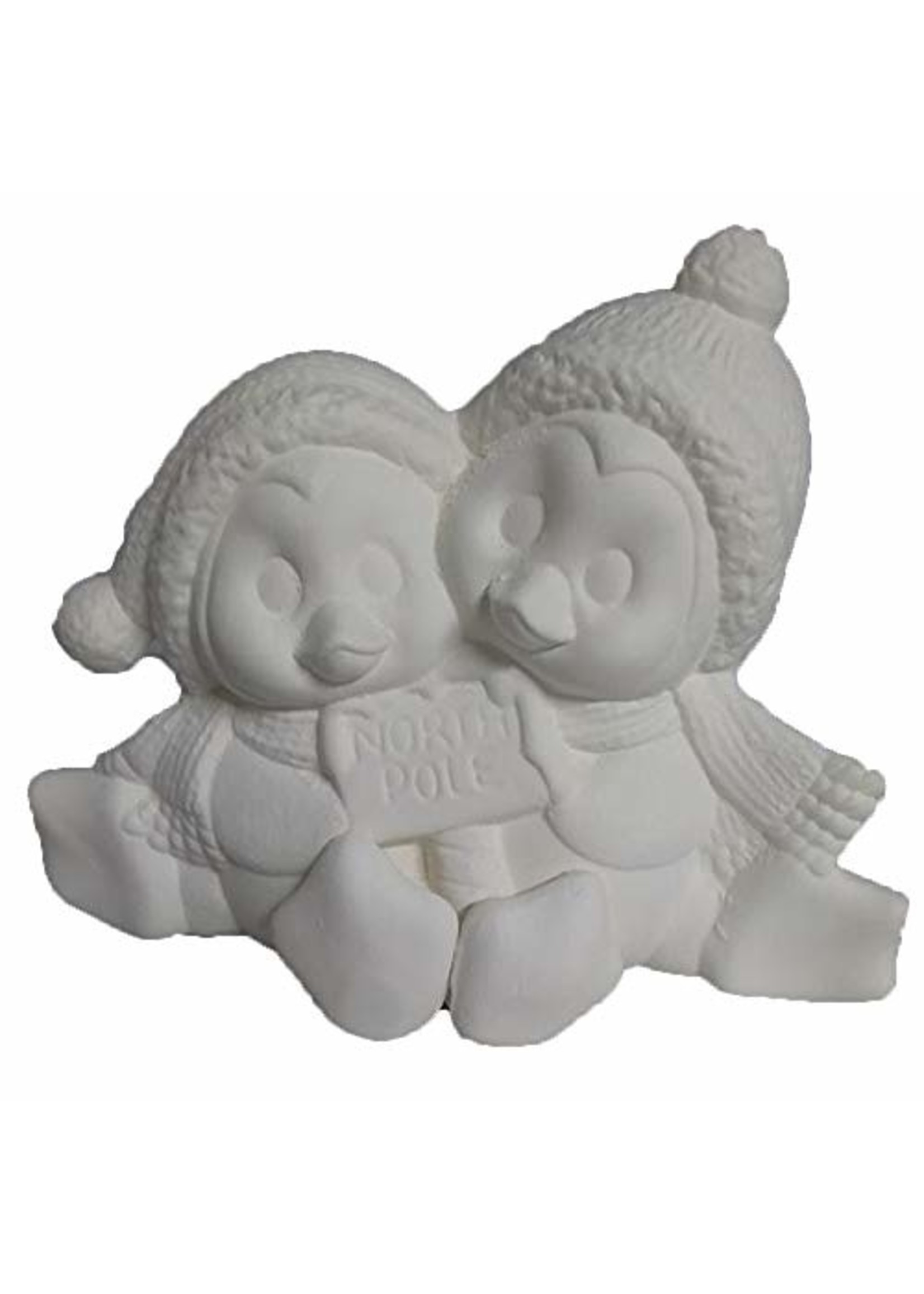 Creative Kreations Ceramics and Gifts Penguin Cuddle Couple 7" x 5" Ceramic Bisque, Ready to Paint
