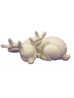 Creative Kreations Ceramics and Gifts Soft Sculpture Reindeer Sleeping 8" Ceramic Bisque, Ready to Paint