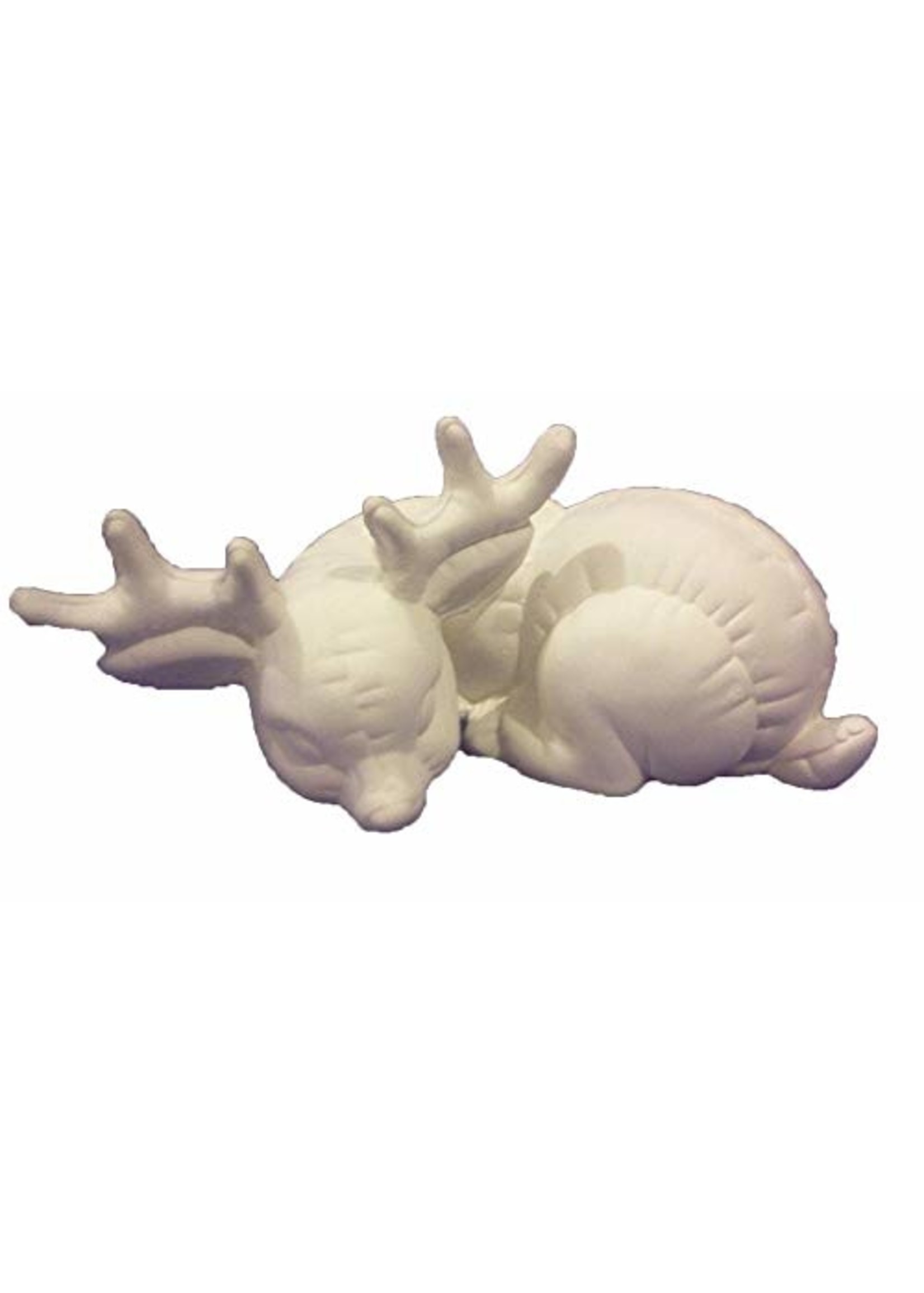 Creative Kreations Ceramics and Gifts Soft Sculpture Reindeer Sleeping 8" Ceramic Bisque, Ready to Paint