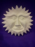 Creative Kreations Ceramics and Gifts Sun face plaque 6" Ceramic Bisque, Ready to Paint
