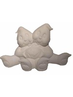 Creative Kreations Ceramics and Gifts Halloween Ghost Cuddle Couple 7" x 12" Ceramic Bisque, Ready to Paint