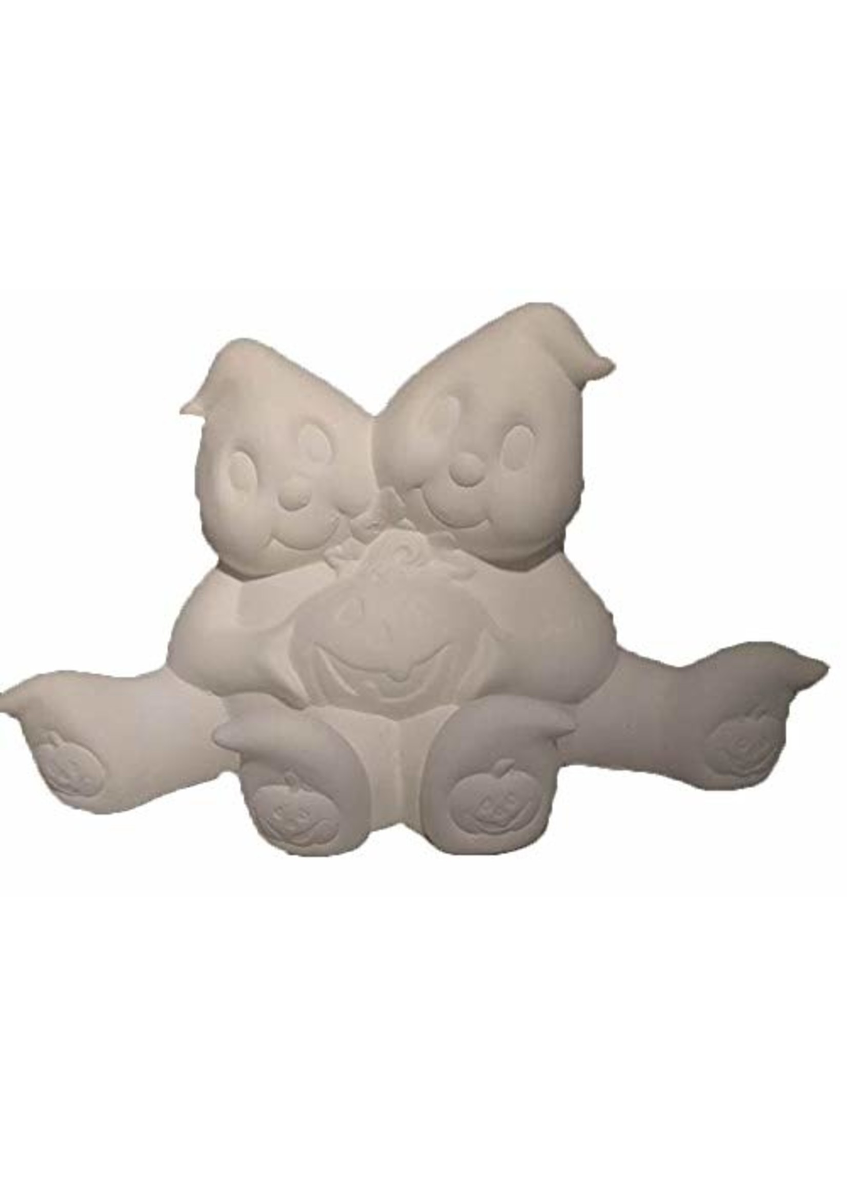 Creative Kreations Ceramics and Gifts Halloween Ghost Cuddle Couple 7" x 12" Ceramic Bisque, Ready to Paint