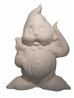 Creative Kreations Ceramics and Gifts Halloween Ghost with Pumpkin Belly 10" Ceramic Bisque, Ready to Paint