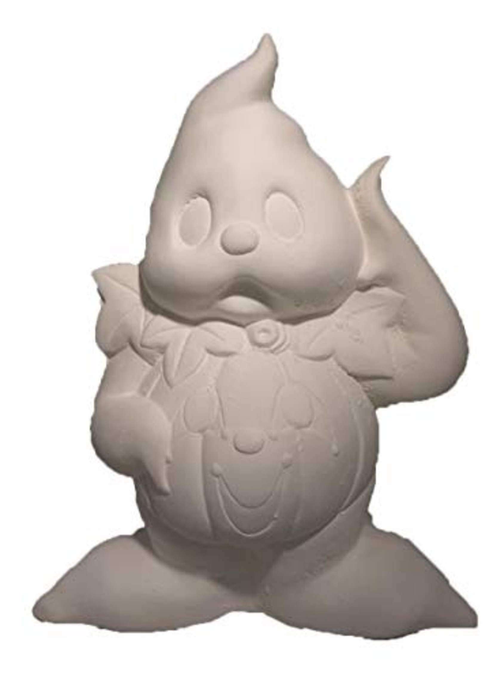 Creative Kreations Ceramics and Gifts Halloween Ghost with Pumpkin Belly 10" Ceramic Bisque, Ready to Paint