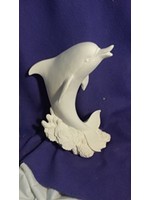 Creative Kreations Ceramics and Gifts Dolphin on Coral Reef 10" Ceramic Bisque, Ready to Paint